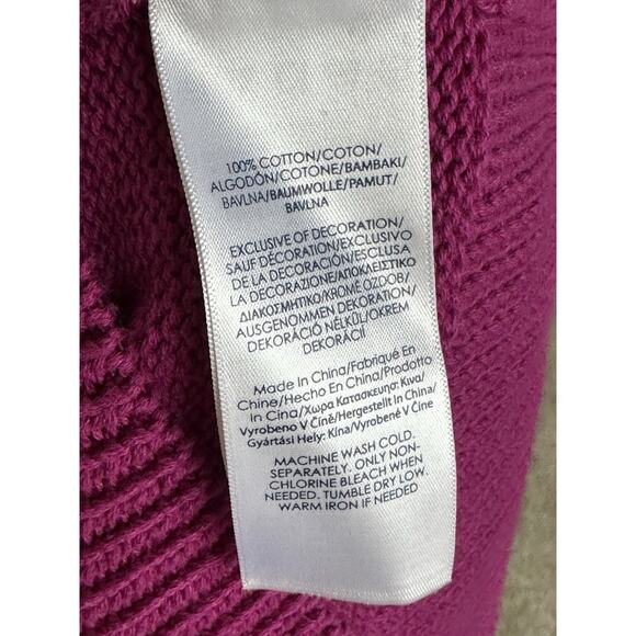 90s Chaps Ralph Lauren Magenta Pullover 100% Cotton Sweater Size XL unisex - Picture 4 of 8